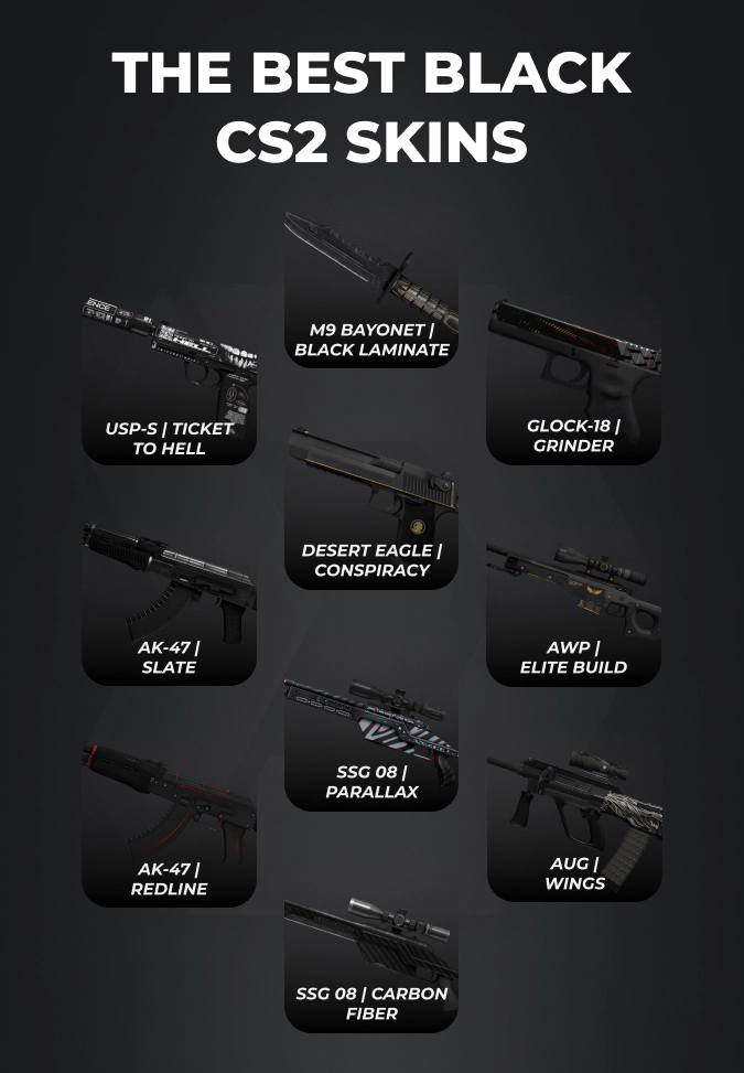 best black cs2 skins