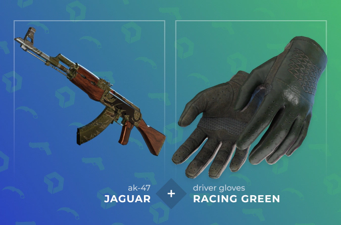 AK-47 Jaguar and Driver Gloves Racing Green combo