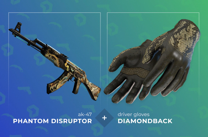 AK-47 Phantom Disruptor and Driver Gloves Diamondback combo