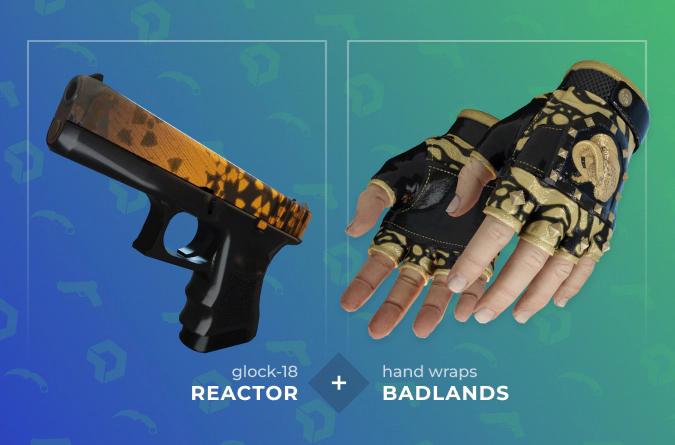 Glock-18 Reactor and Hand Wraps Badlands combo