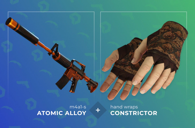 M4A1-S Atomic Alloy and Hand Wraps Constrictor combo