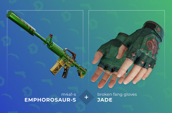M4A1-S Emphorosaur-S and Broken Fang Gloves Jade combo