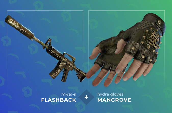 M4A1-S Flashback and Hydra Gloves Mangrove combo