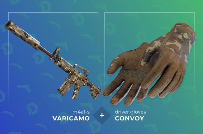 M4A1-S VariCamo and Driver Gloves Convoy combo