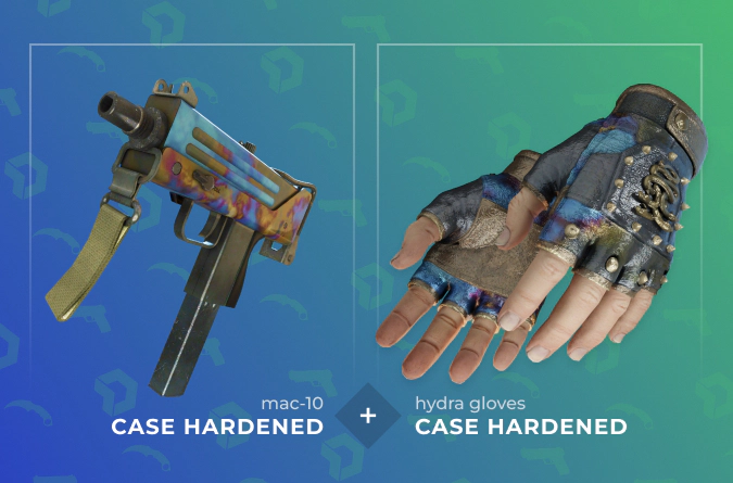 MAC-10 Case Hardened and Hydra Gloves Case Hardened combo