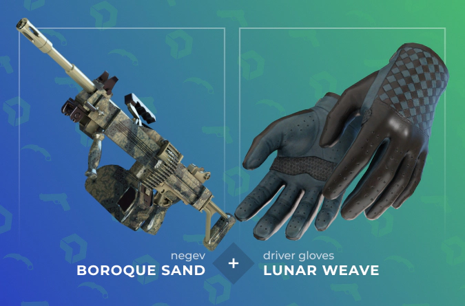 Negev Boroque Sand and Driver Gloves Lunar Weave combination
