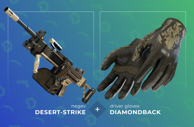 Negev Desert-Strike and Driver Gloves Diamondback combination