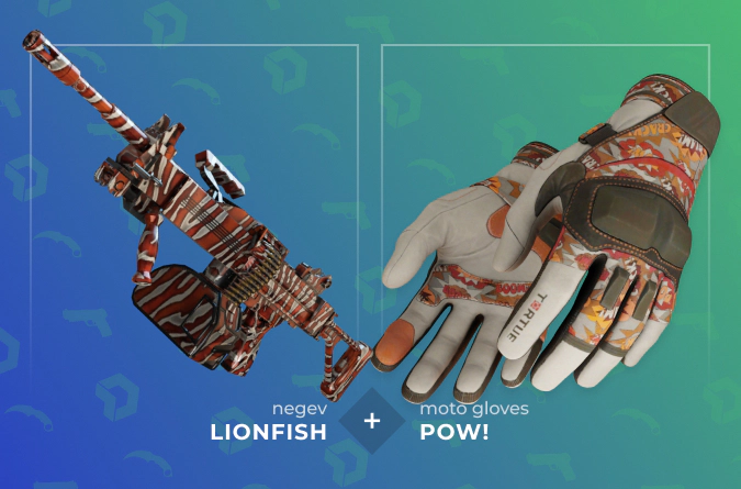 Negev Lionfish and Moto Gloves POW! combination