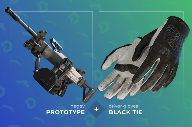 Negev Prototype and Driver Gloves Black Tie combination