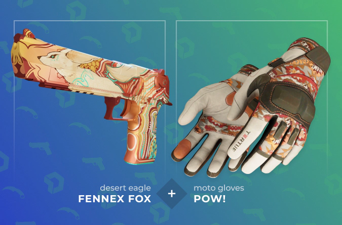 Desert Eagle Fennex Fox and Moto Gloves POW! combination