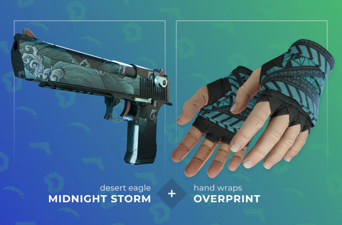 Desert Eagle Midnight Storm and Hand Wraps Overprint combination