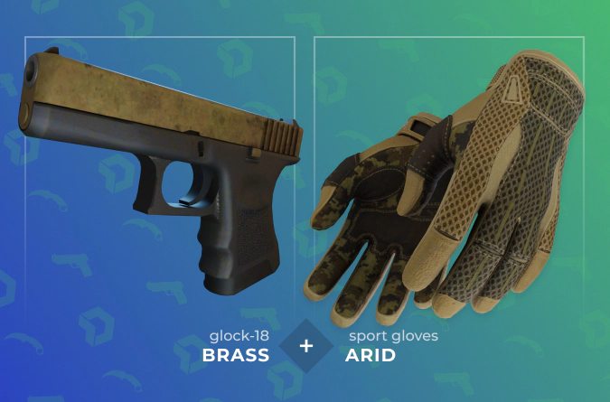 Glock-18 Brass and Sport Gloves Arid combination