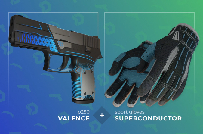 P250 Valence and Sport Gloves Superconductor combination