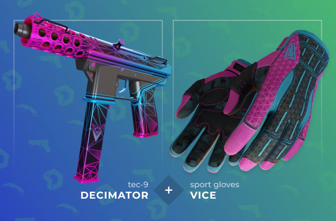 Tec-9 Decimator and Sport Gloves Vice combination