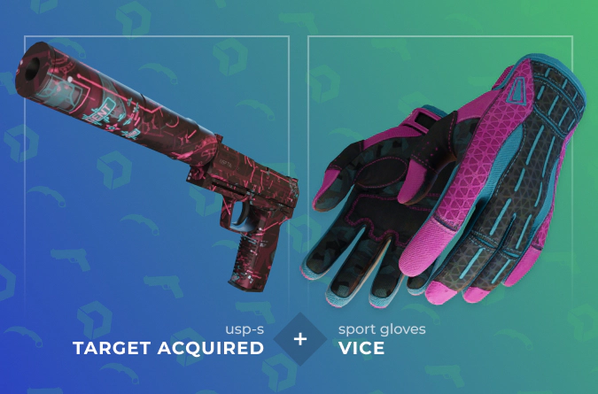 USP-S Target Acquired and Sport Gloves Vice combination