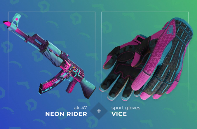 AK-47 Neon Rider and Sport Gloves Vice