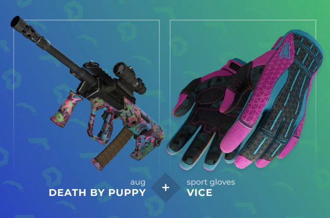 AUG Death by Puppy and Sport Gloves Vice