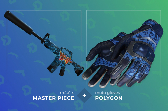 M4A1-S Master Piece and Moto Gloves Polygon