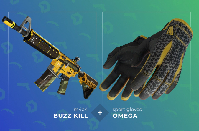 M4A4 Buzz Kill and Sport Gloves Omega