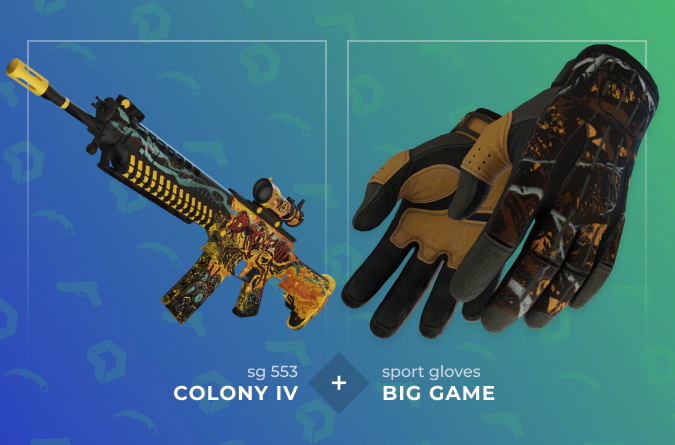 SG 553 Colony IV and Sport Gloves Big Game