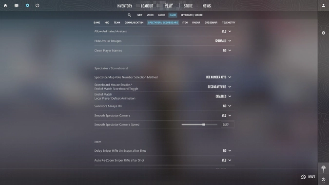 CS2 best settings: Spectator / Scoreboard