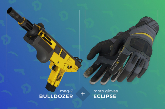 MAG-7 Bulldozer and Moto Gloves Eclipse combination