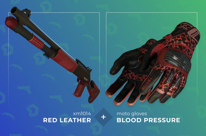 XM1014 Red Leather and Moto Gloves Blood Pressure combination
