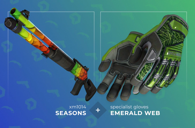 XM1014 Seasons and Specialist Gloves Emerald Web combination