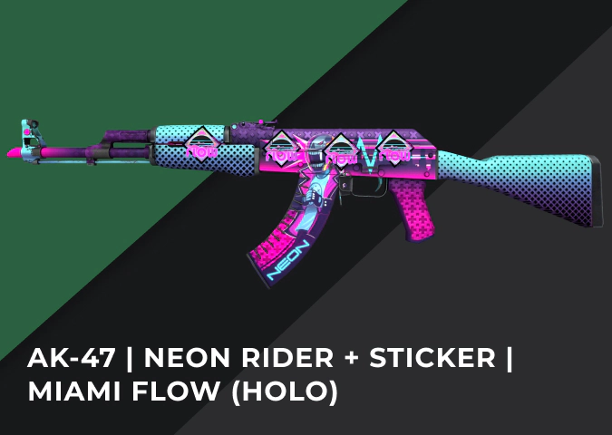 AK-47 Neon Rider + Sticker Miami Flow (Holo)