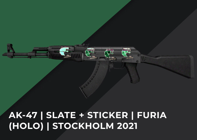 AK-47 Slate + Sticker FURIA (Holo) Stockholm 2021