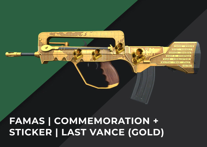 FAMAS Commemoration + Sticker Last Vance (Gold)