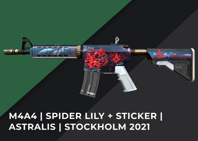 M4A4 Spider Lily + Sticker Astralis Stockholm 2021