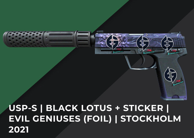 USP-S Black Lotus + Sticker Evil Geniuses (Foil) Stockholm 2021