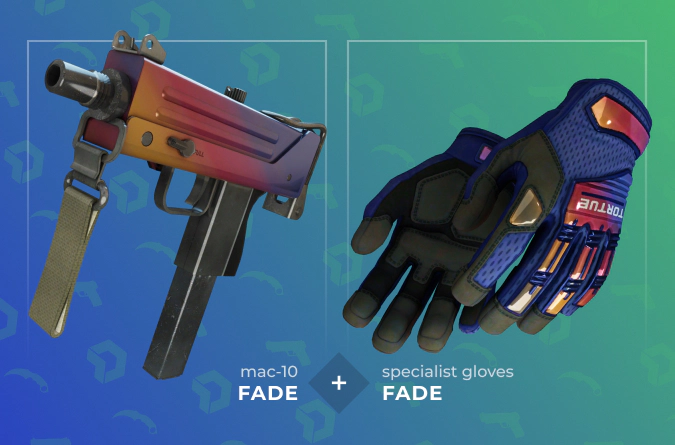 Mac-10 Fade and Specialist Gloves Fade