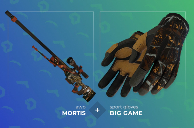 AWP Mortis and Sport Gloves Big Game combo