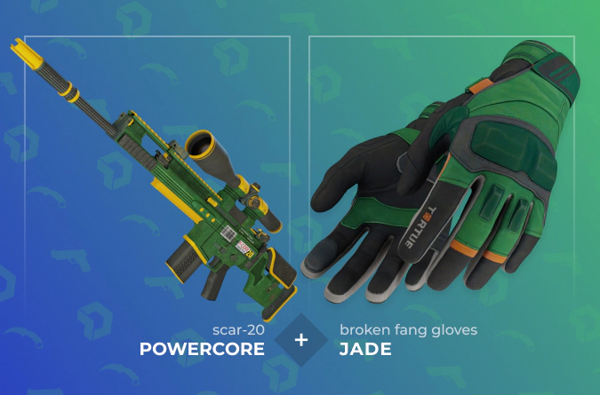 SCAR-20 Powercore and Moto Gloves Turtle combo
