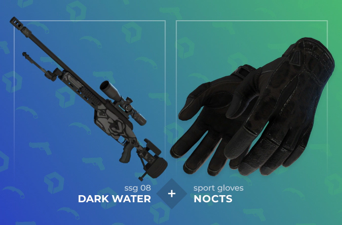 SSG 08 Dark Water and Sport Gloves Nocts combo