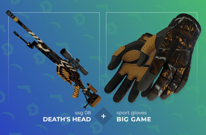 SSG 08 Death's Head and Sport Gloves Big Game combo