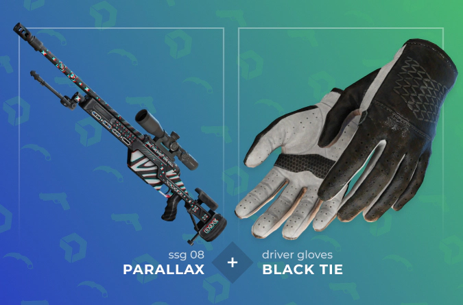 SSG 08 Parallax and Driver Gloves Black Tie combo