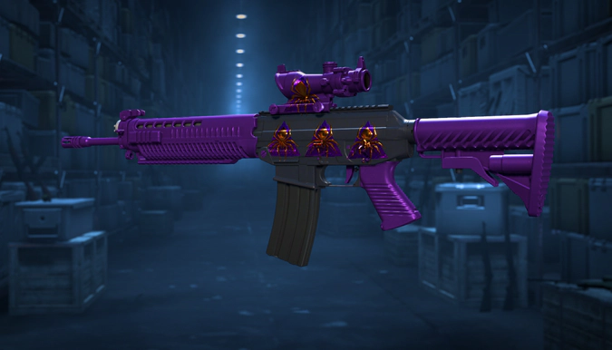 SG 553 Ultraviolet + 4 stickers Gold Web (Foil)