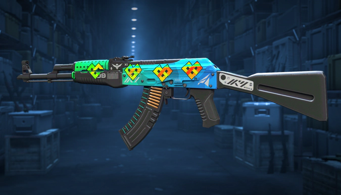 AK-47 Ice Coaled + 4 stickers Leaving the Station (Holo)