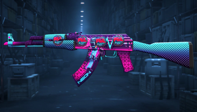 AK-47 Neon Rider + 4 Sticker PGL Stockholm 2021