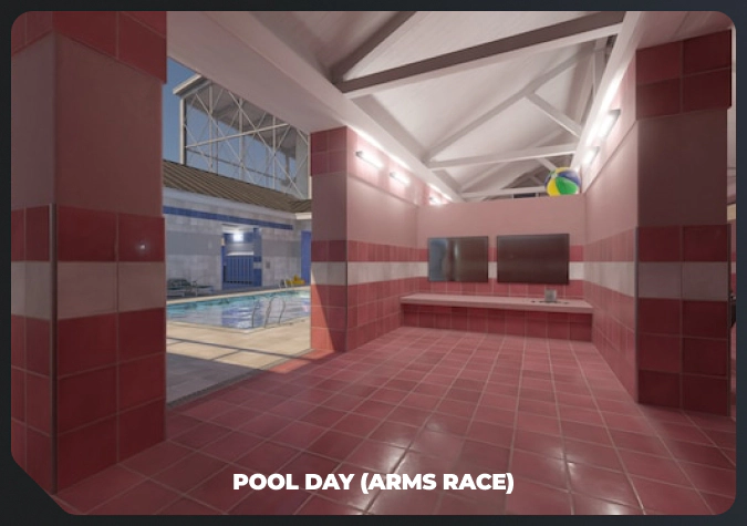 Pool Day (Arms Race) workshop map in cs2
