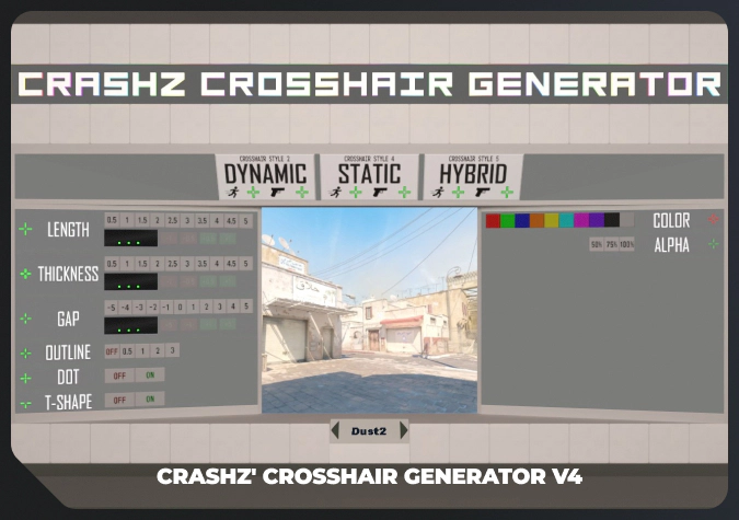 crashz' Crosshair Generator v4 workshop map in cs2