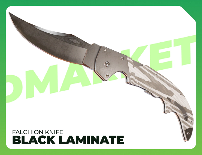 Falchion Knife Black Laminate