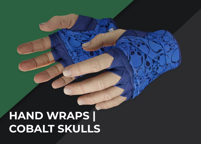 Hand Wraps Cobalt Skulls