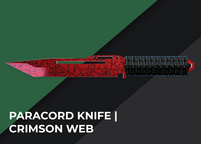 Paracord Knife Crimson Web