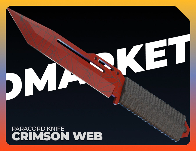 Paracord Knife Crimson Web