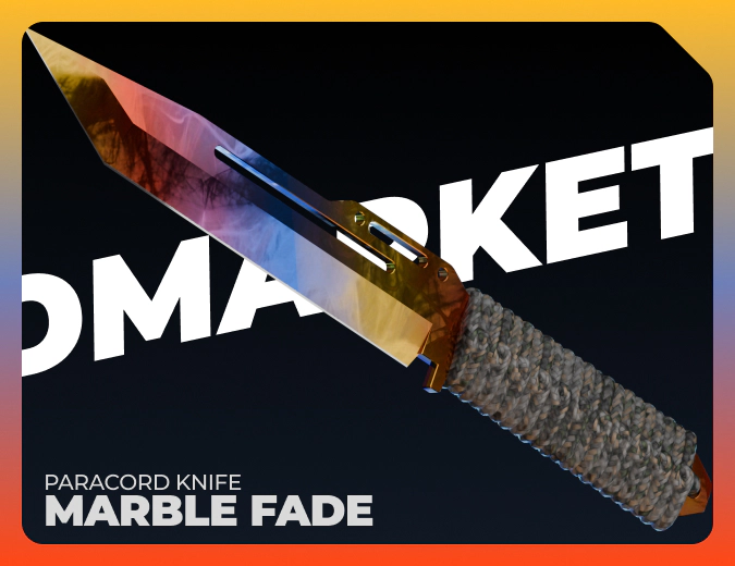 Paracord Knife Marble Fade