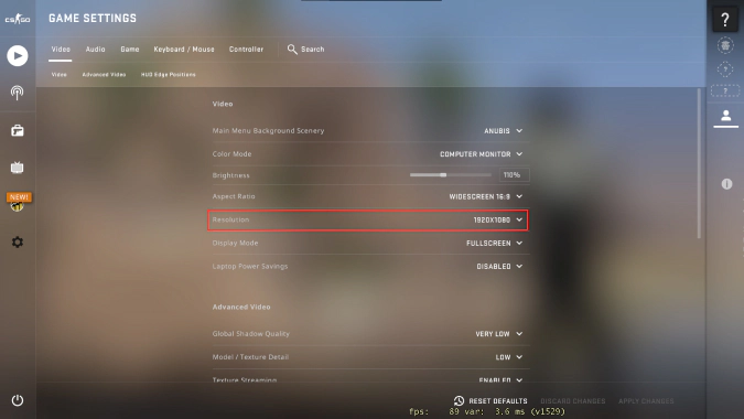 in-game resolution settings